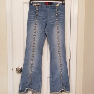 Women's Braided Tie Front Jeans